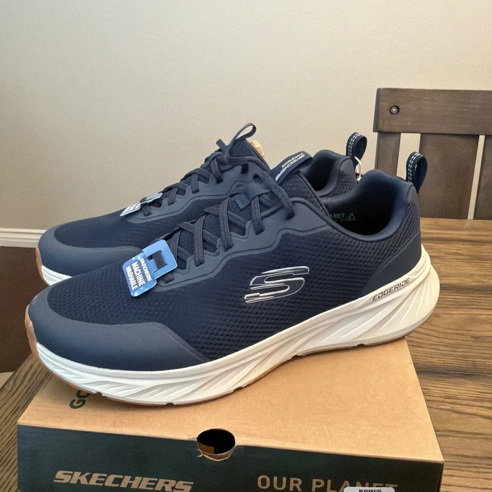 Men's Sketchers Navy Blue Size 13 Extra Wide Style: Rekze …X1